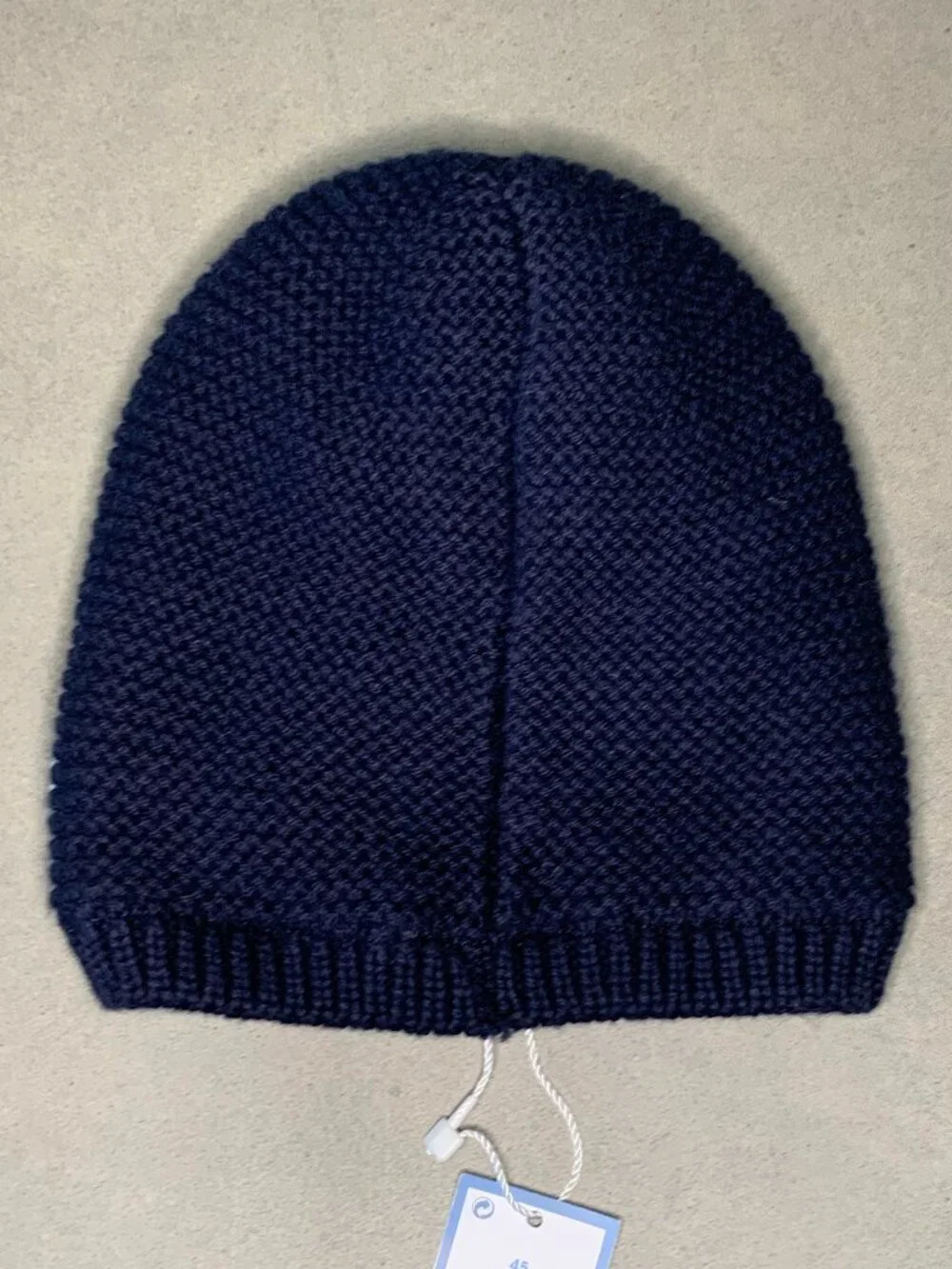 Jacadi Paris Baby Navy Cotton Cashmere Bow Hat NWT Size 45